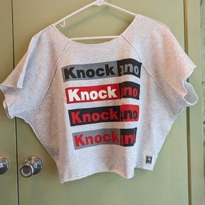 Short-sleeved cropped sweatshirt, one size